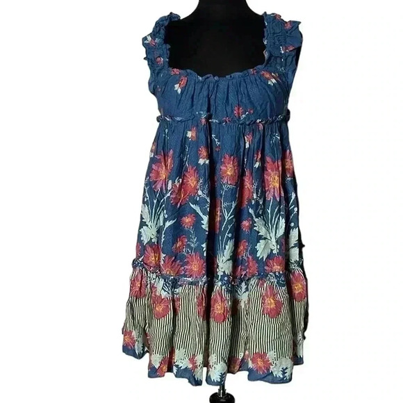 Free People Dresses & Skirts - Intimately Free People Mini Cris Cross Strap Floral Dress Size M